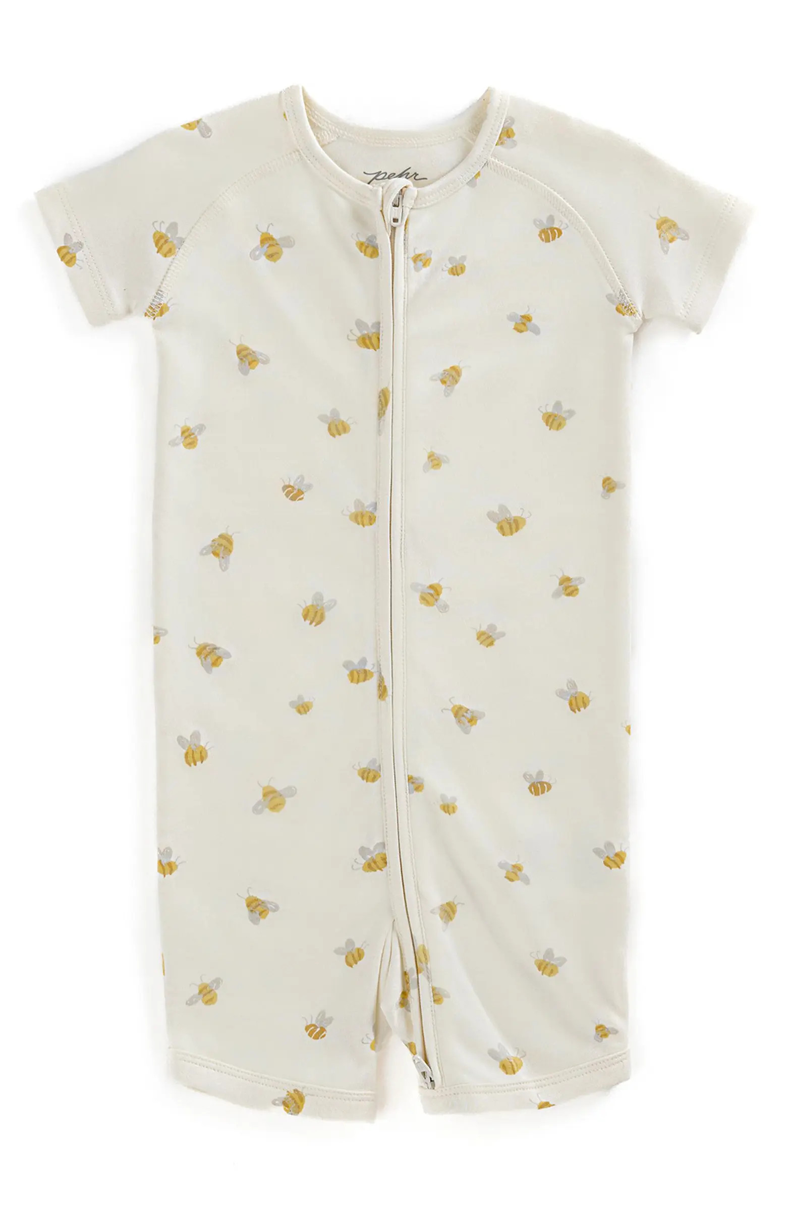 Busy Bee Organic Cotton Zip Romper | Nordstrom