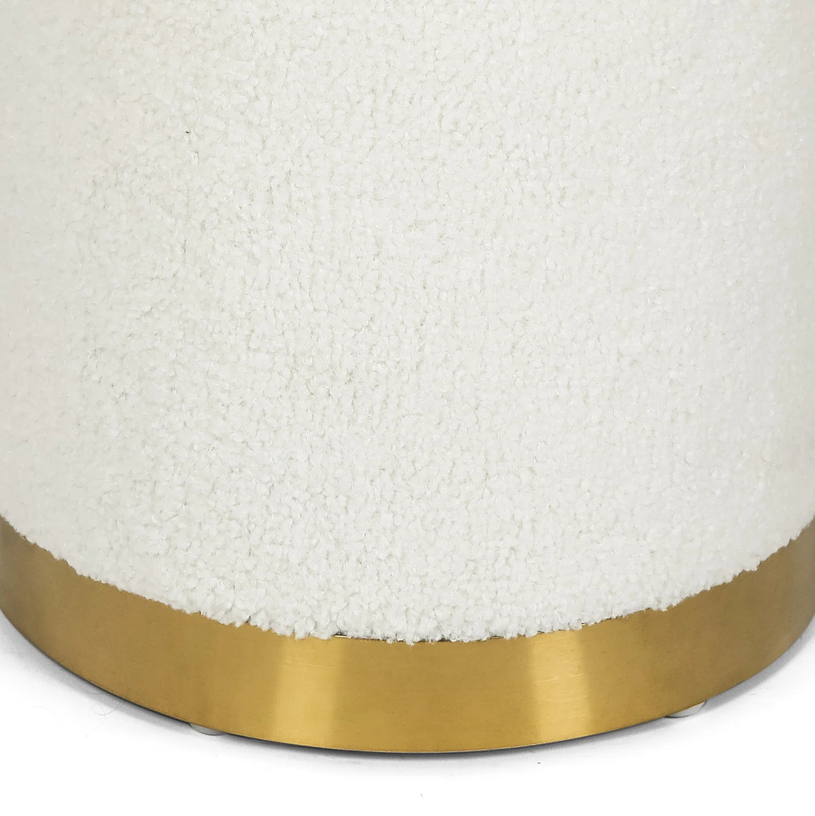 Teddy Fleece Round Ottoman With Stroage | Wayfair North America