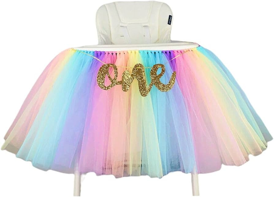 Originals Group 1st Birthday Rainbow Tutu for High Chair Decoration for Party Supplies with One B... | Amazon (US)