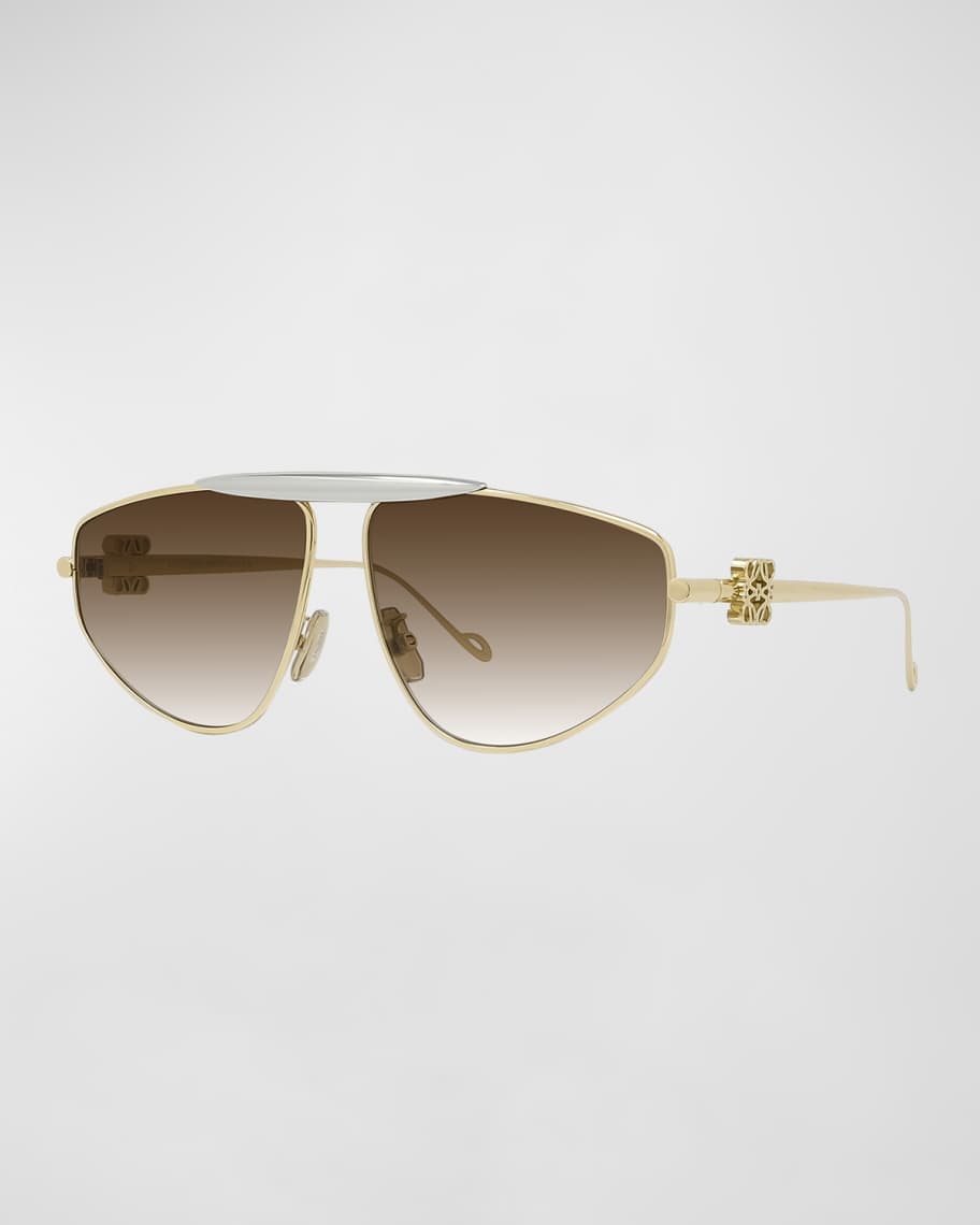 Loewe Anagram Metal Alloy Aviator Sunglasses | Neiman Marcus