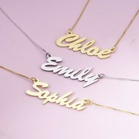 Personalized Classic Carrie Style Name Necklace, Necklace With Name, Gold Necklaces, Dainty Necklaces Names | Etsy (US)