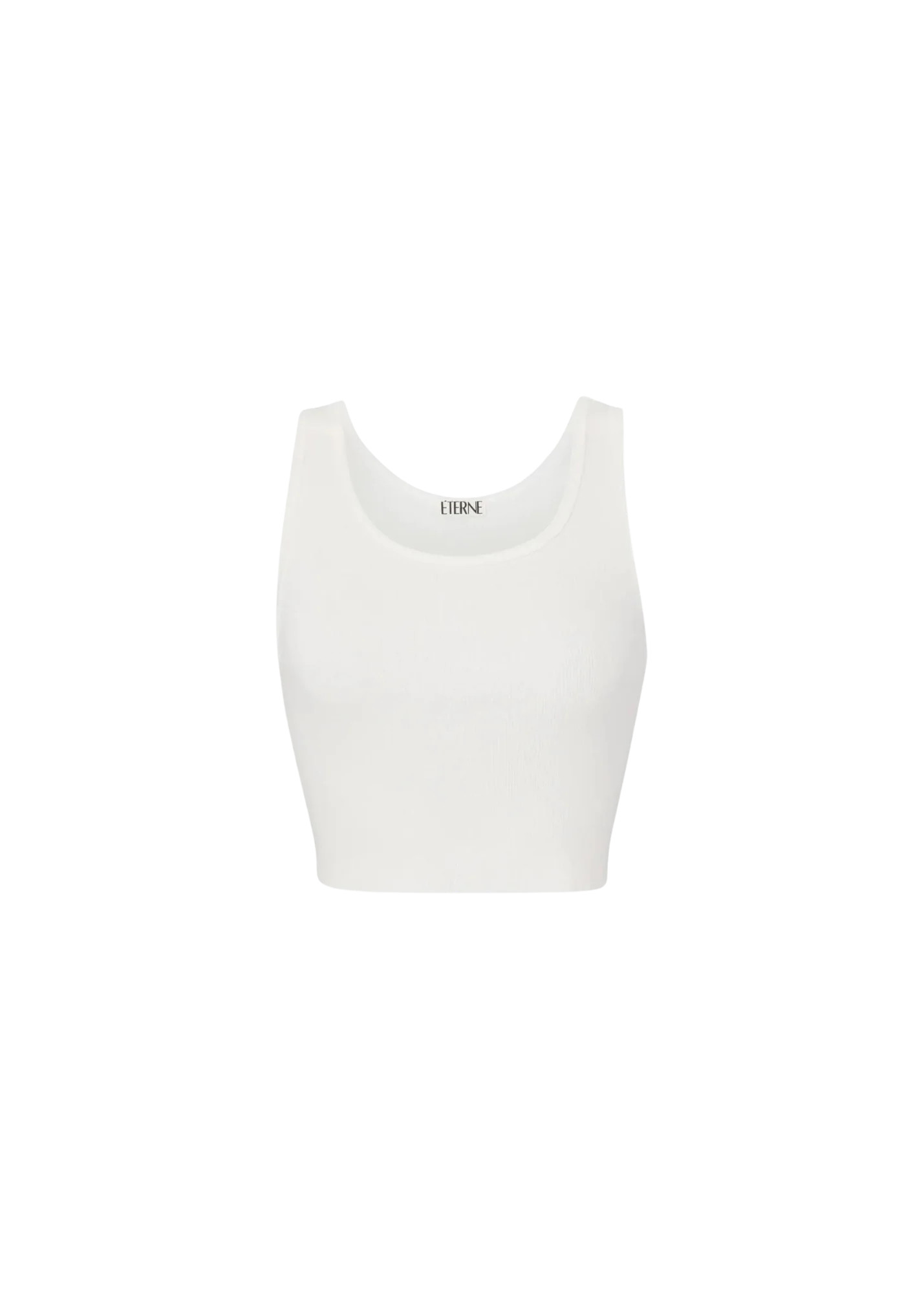 Cropped Scoop Neck Tank in Ivory | MODISTE
