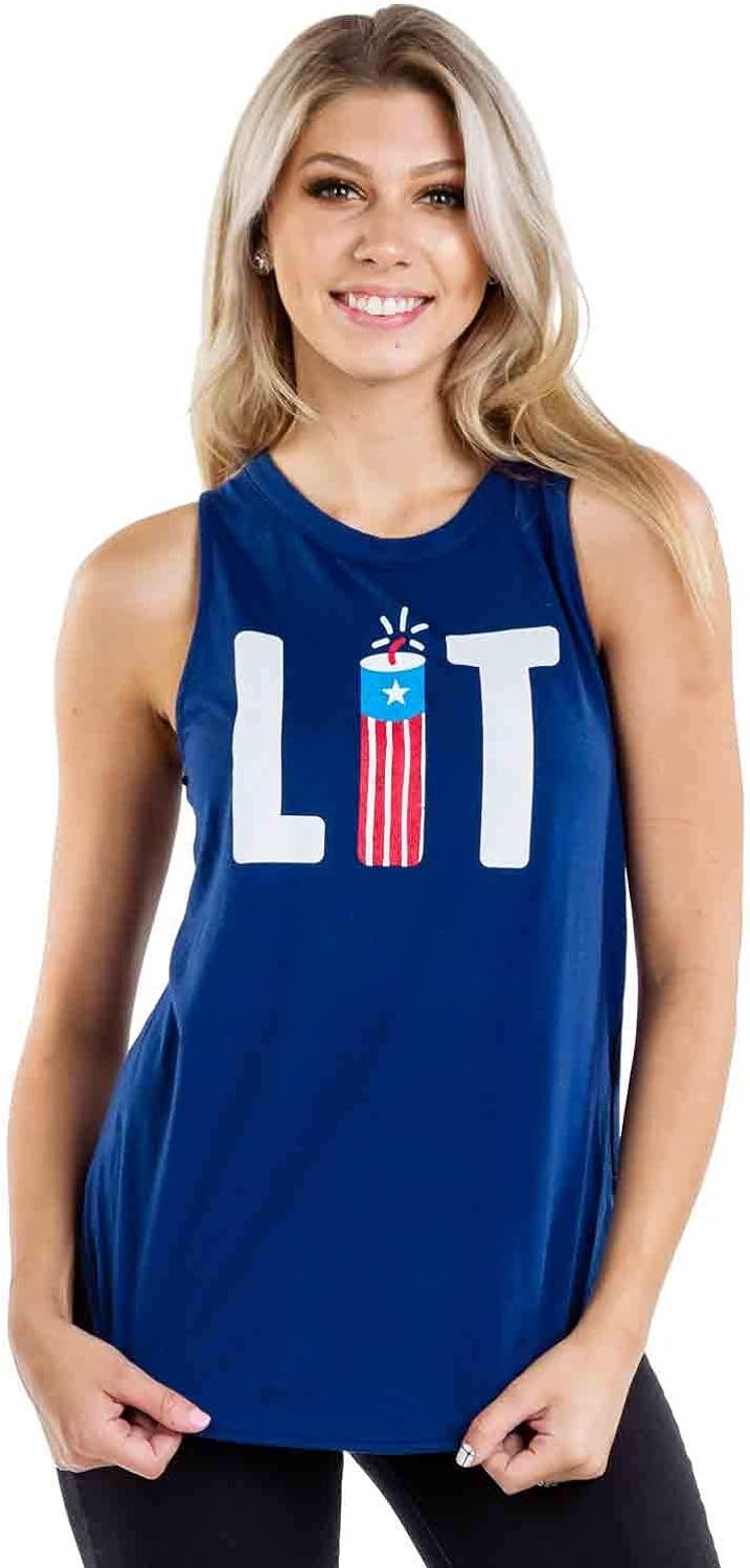 Tipsy Elves Women's Red, White and Blue Patriotic Summer Tank Tops | Amazon (US)