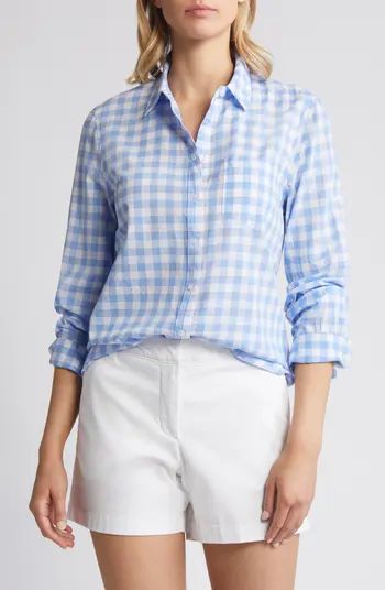 Gingham Cotton Voile Button-Up Shirt | Nordstrom