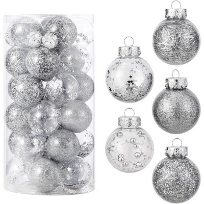 30 Pcs Christmas Ball Ornaments, 2.36 Inch/6 Cm Shatterproof Decorative Baubles, Christmas Tree Ball for Holiday Wedding Party Decoration, Silver | Target