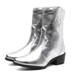 Bota Feminina Western Cano Médio Prata | Dafiti (BR)