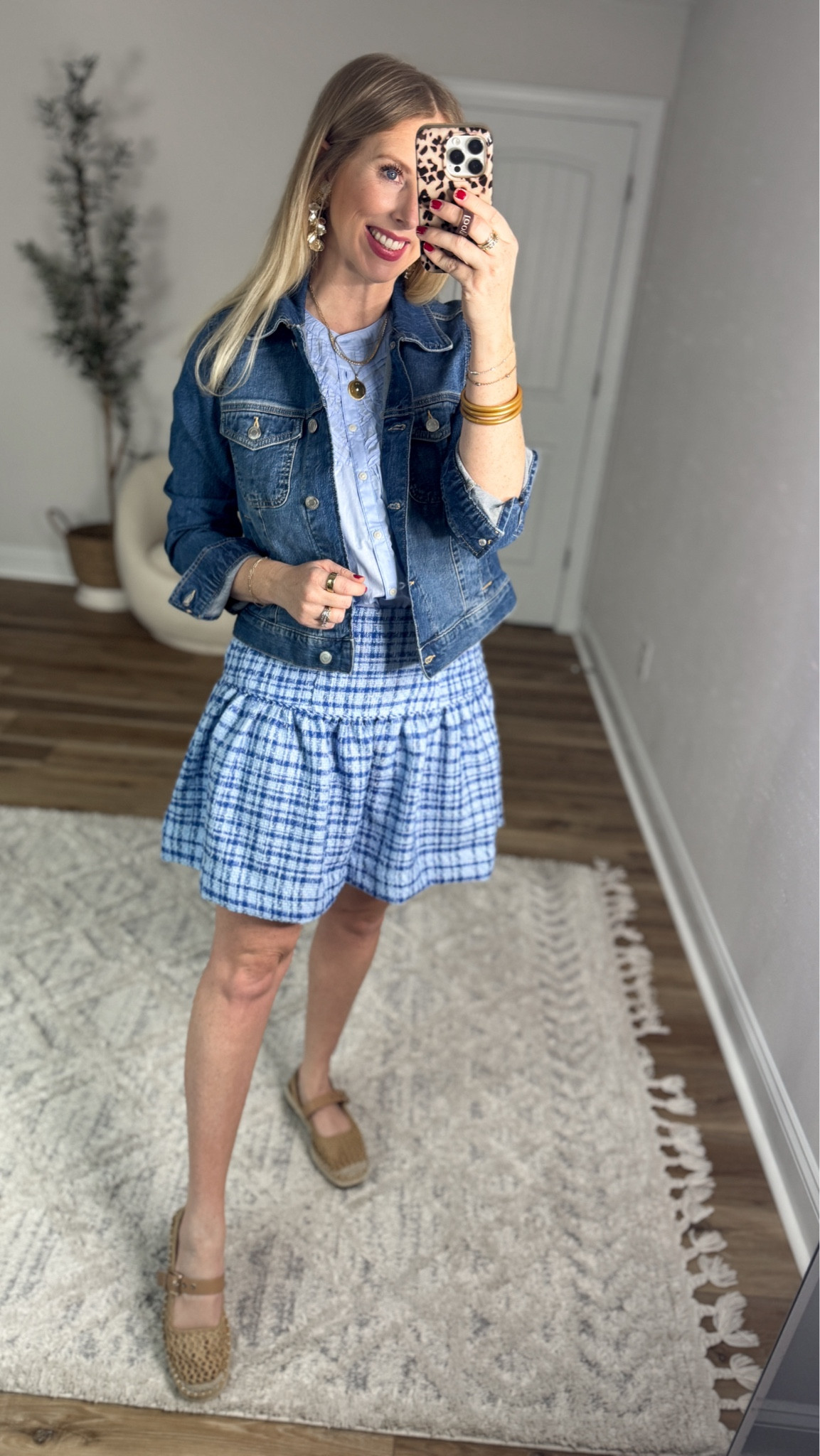 Weekend Walmart Wins try-on
Henley tank- small
Jean jacket- small
Blue tweed skirt- 4

#LTKgrwm #LTKootd