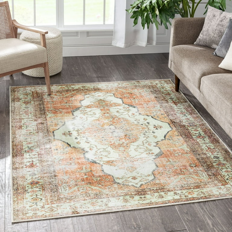 Well Woven Torwyn Blush Machine Washable Vintage Style Updated Classic Distressed Persian Area Ru... | Walmart (US)