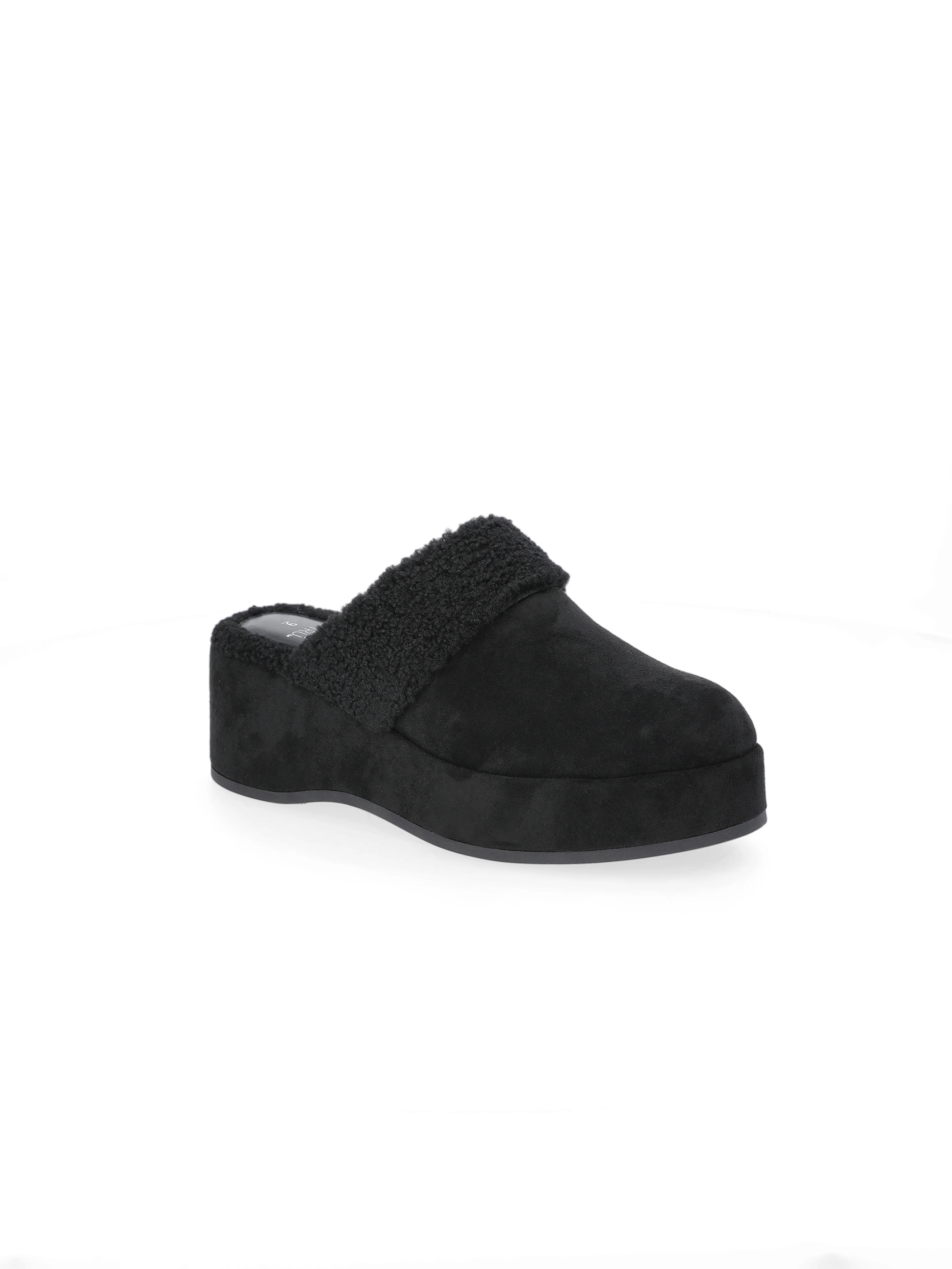 Time and Tru Women's Faux Shearling Wedge Clogs | Walmart (US)