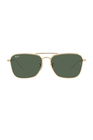 Ray-Ban Reverse Caravan in Arista & Dark Green from Revolve.com | Revolve Clothing (Global)