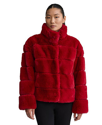 NVLT Women's Bold Stripe Faux Fur Eva Jacket - Macy's | Macy's