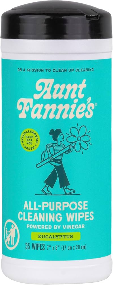 Aunt Fannie's Natural Cleaning Vinegar Wipes, Multipurpose Surface Cleaner, Eucalyptus Scent, 35 ... | Amazon (US)