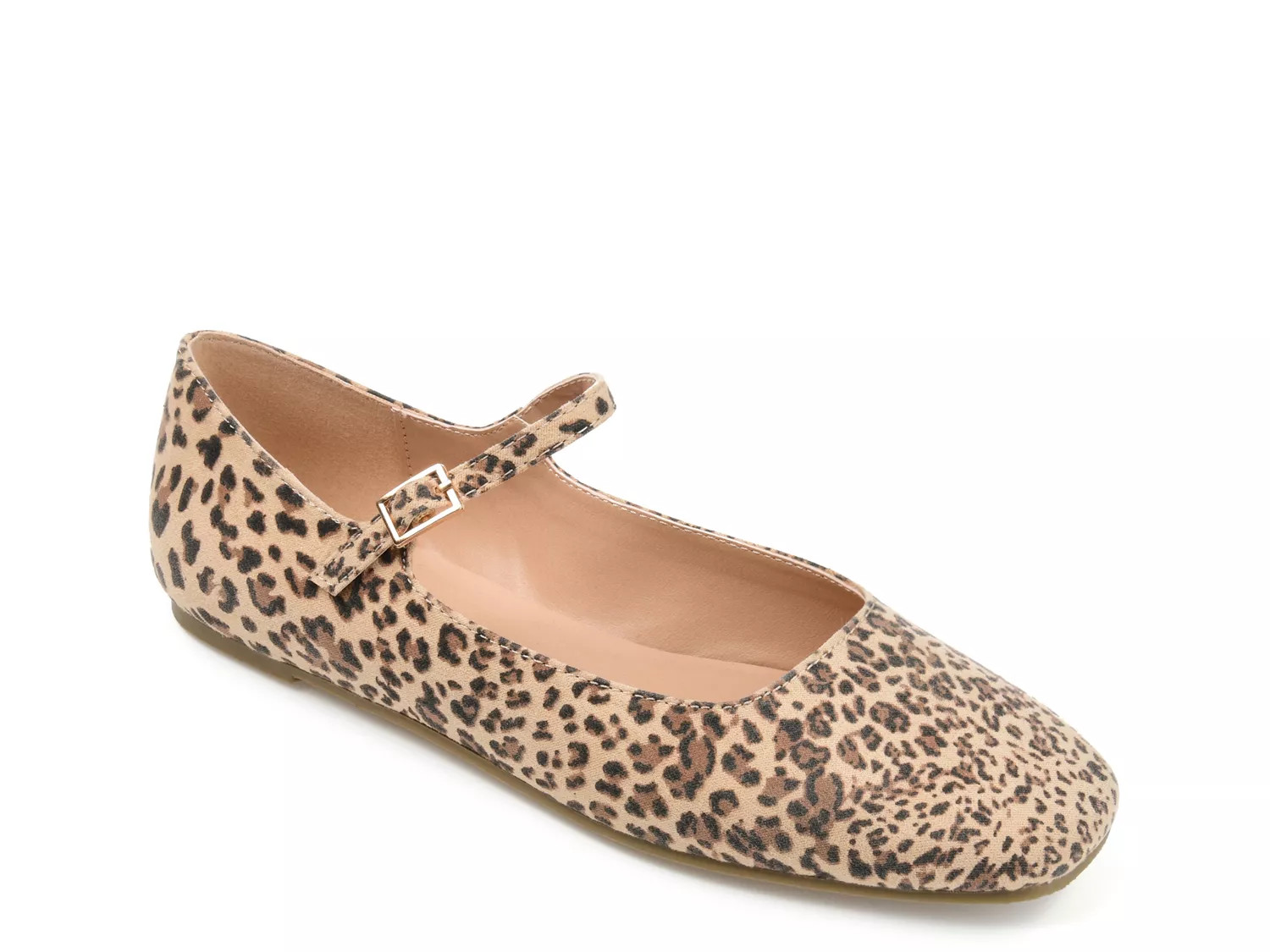 Journee Collection Carrie Mary Jane Flat | Women's | Black/Tan Leopard Print | Size 12 | Flats | Mary Jane | DSW