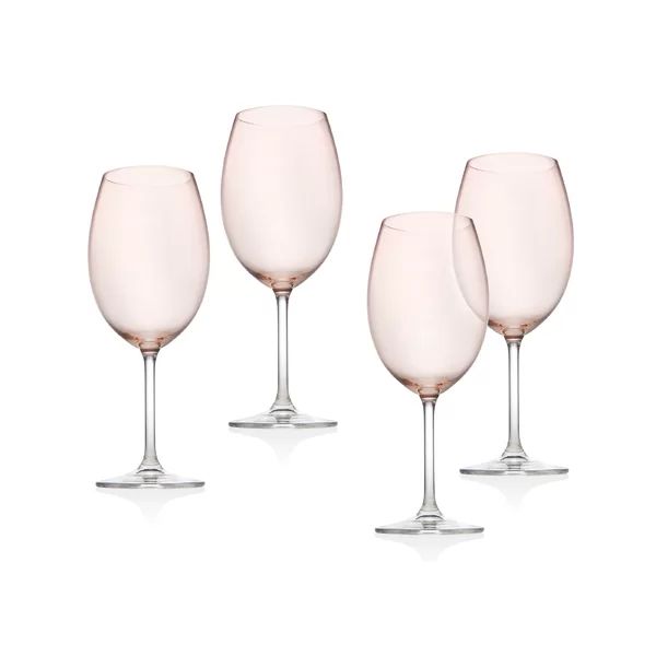 Meridian Blush 12 oz. Crystal All Purpose Wine Glass (Set of 4) | Wayfair North America