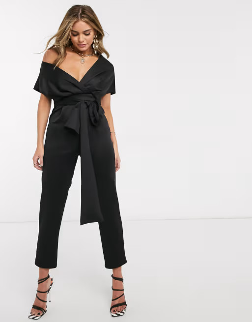 ASOS DESIGN fallen shoulder scuba jumpsuit | ASOS (Global)