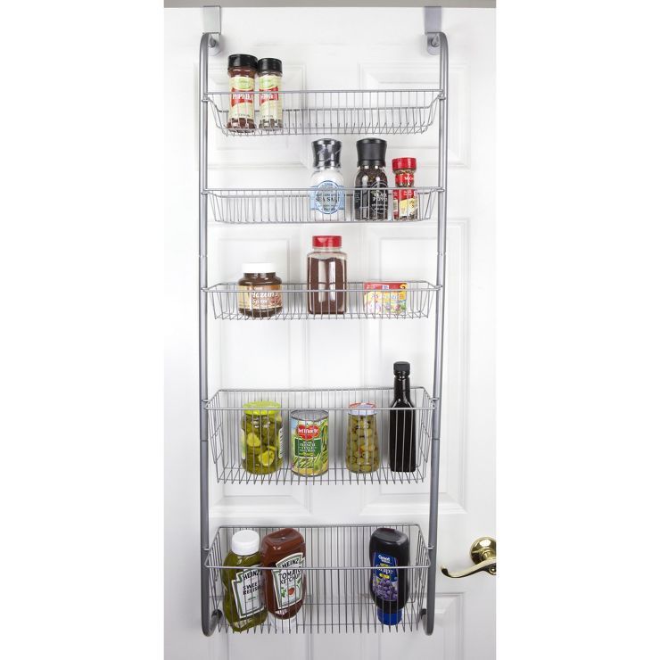 Home Basics Over the Door Kitchen Pantry Organizer, Grey | Target