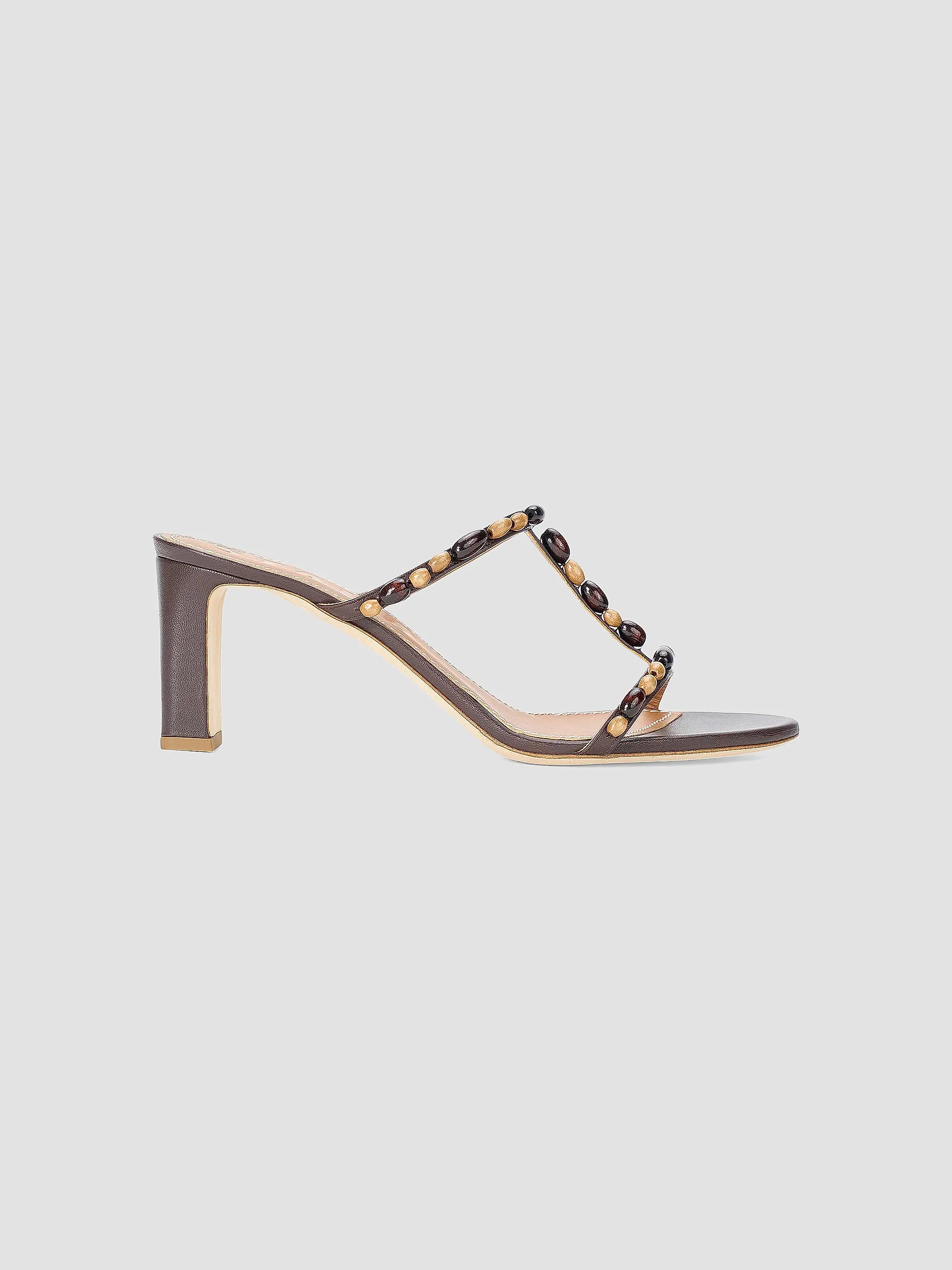 Talita Beaded Leather T-Strap Sandals | Saks Fifth Avenue
