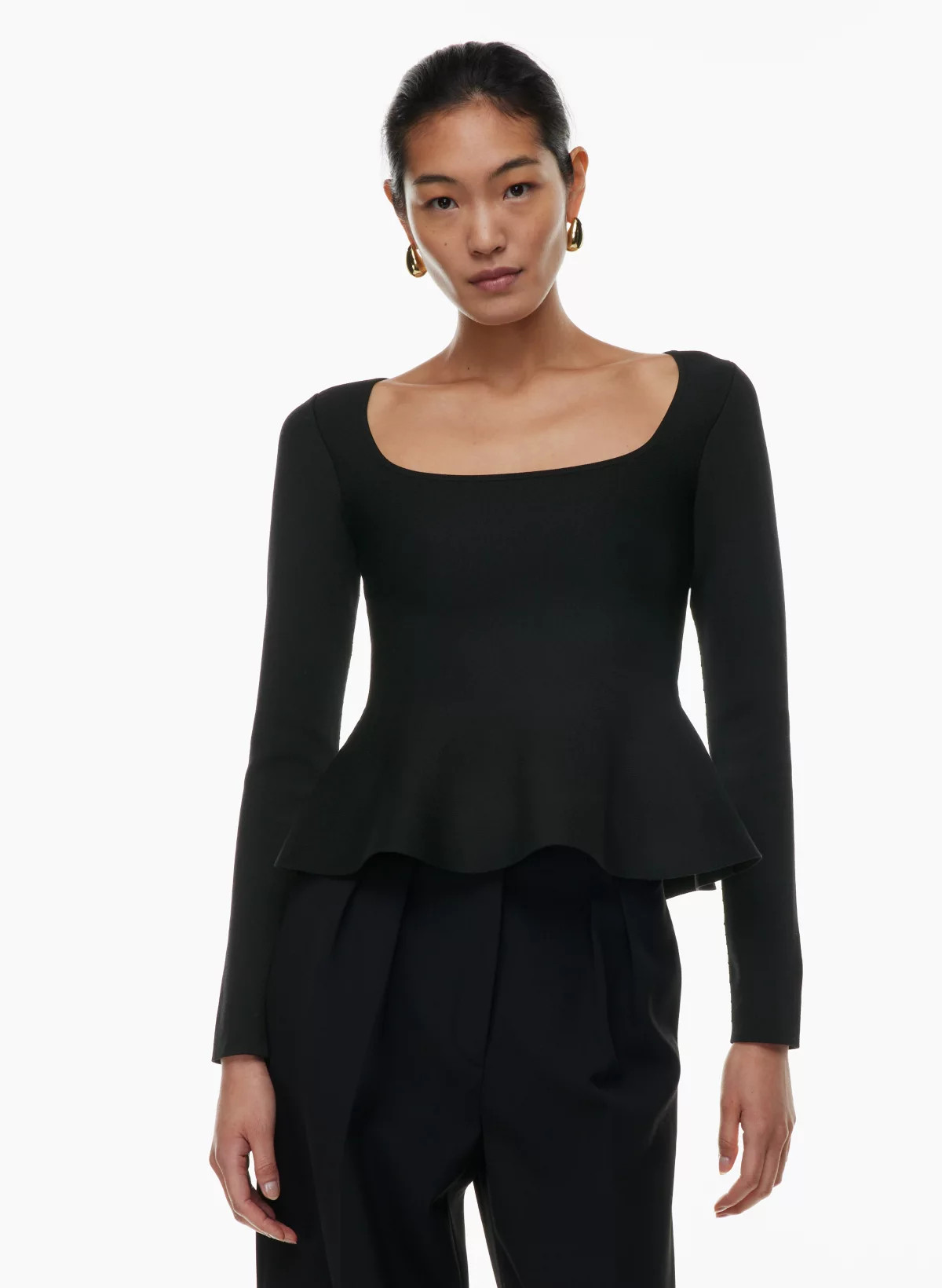SCULPT KNIT POUF LONGSLEEVE | Aritzia