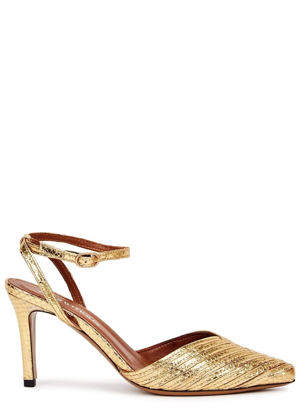 Givia 75 gold snake-effect leather pumps | Harvey Nichols (Global)