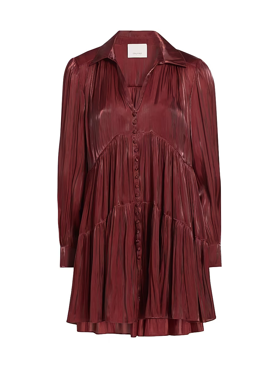 Women's Lily Tiered Shirtdress - Rhubarb - Size 6 | Saks Fifth Avenue