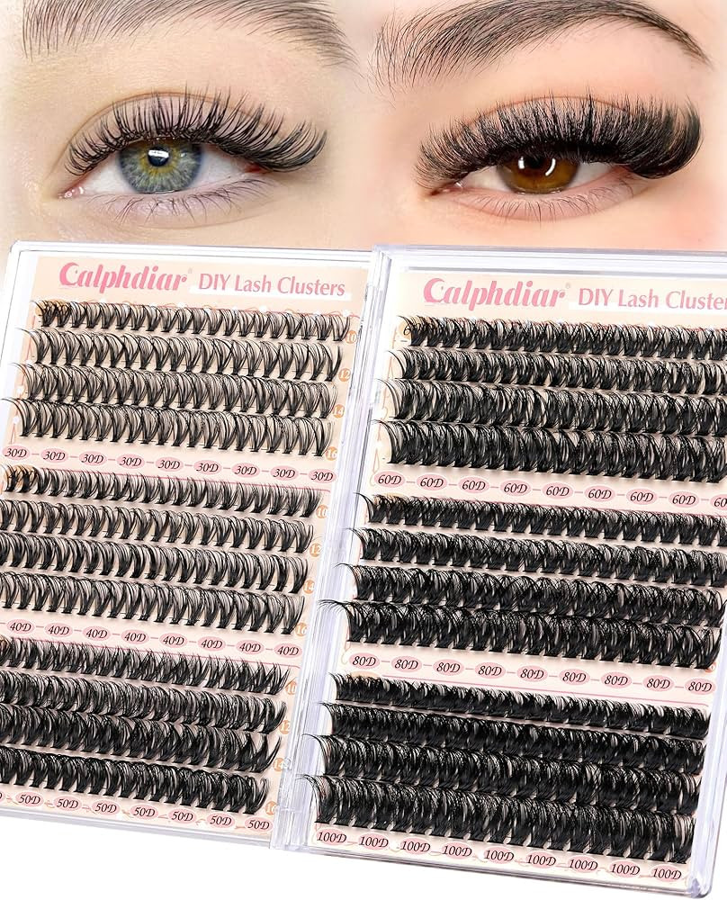 Calphdiar Eyelash Clusters 30D+40D+50D+60D+80D+100D Lash Clusters 476PCS Wispy Individual Lashes ... | Amazon (US)