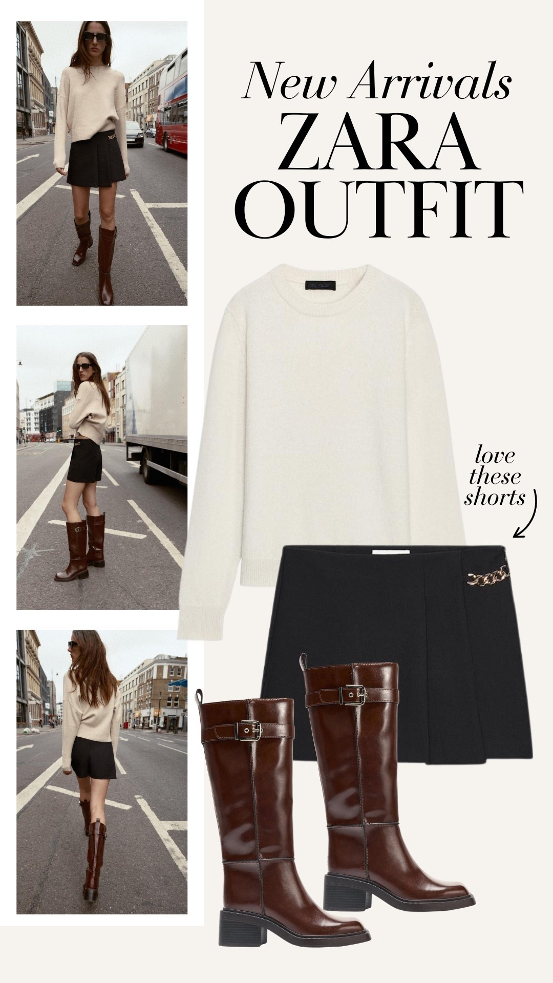 Cutest simple chic outfit for Fall from Zara! This sweater is so good and I love the shorts in both colors. Zara finds, fall outfit, fall trends 

#LTKStyleTip
