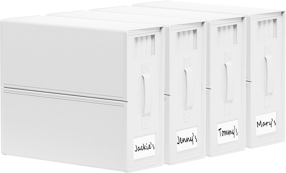 SheetCube Bed Sheet Organizers and Storage 4 Pack, Foldable Linen Closet Organizer with Window an... | Amazon (US)