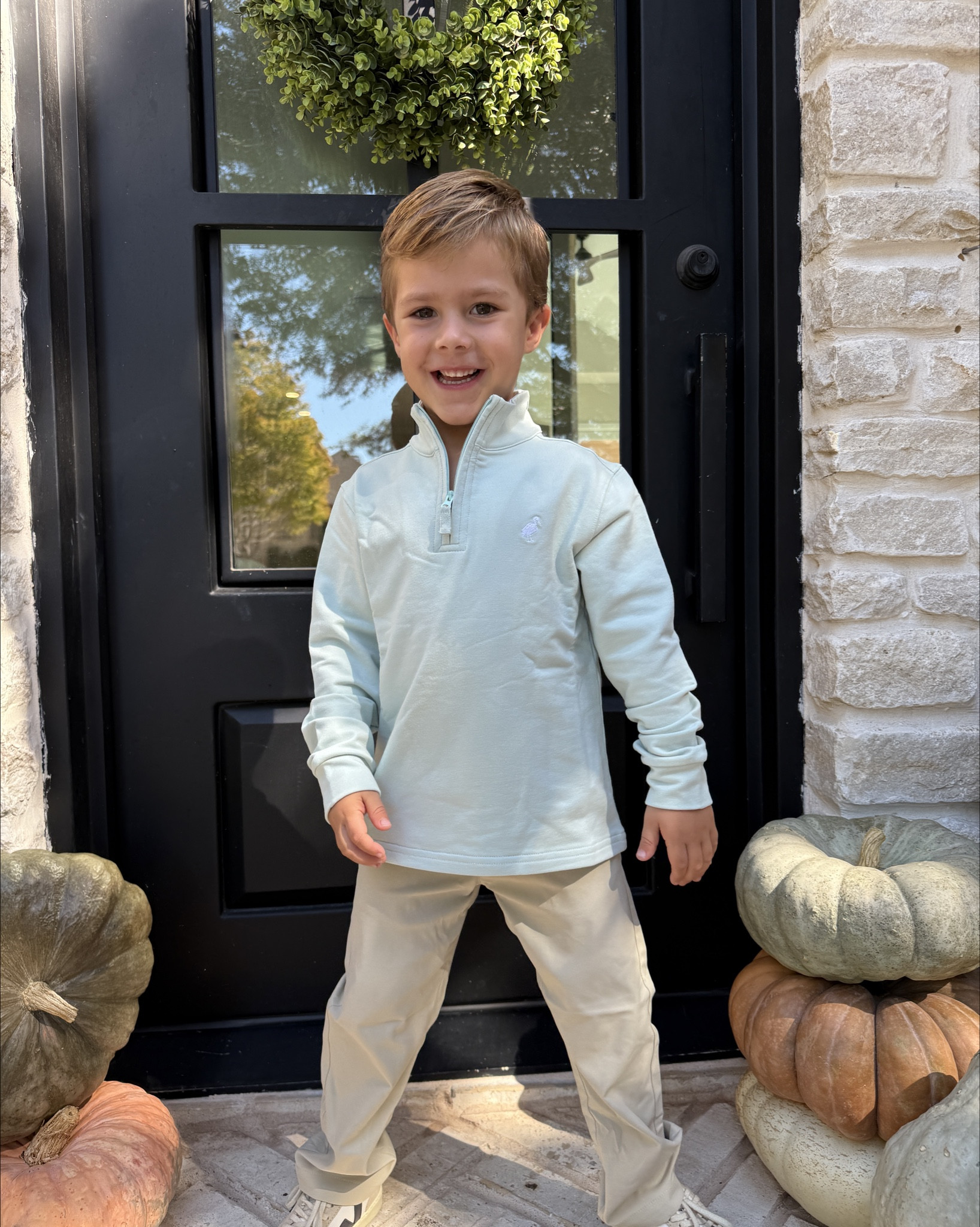 Hudson’s 1/4 zip is 35% off right now using code: PUMPKIN. 
His pants aren’t on sale, but they are from the prepletic line from TBBC & his absolute favorite pants!!

#LTKKids #LTKSaleAlert #LTKStyleTip