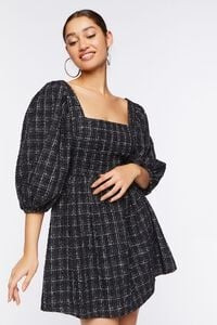 Tweed Balloon-Sleeve Mini Dress | Forever 21 (US)