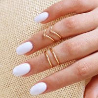 4 Gold Knuckle Ring Set, Above The Rings, Stacking Midi Ring, Mid Simple Rings | Etsy (UK)