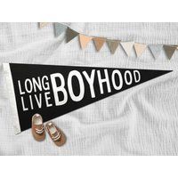 Long Live Boyhood Pennant | Felt Flag Boy Room Sign Nursery Decor Boho Vintage Style Baby Gift | Etsy (US)