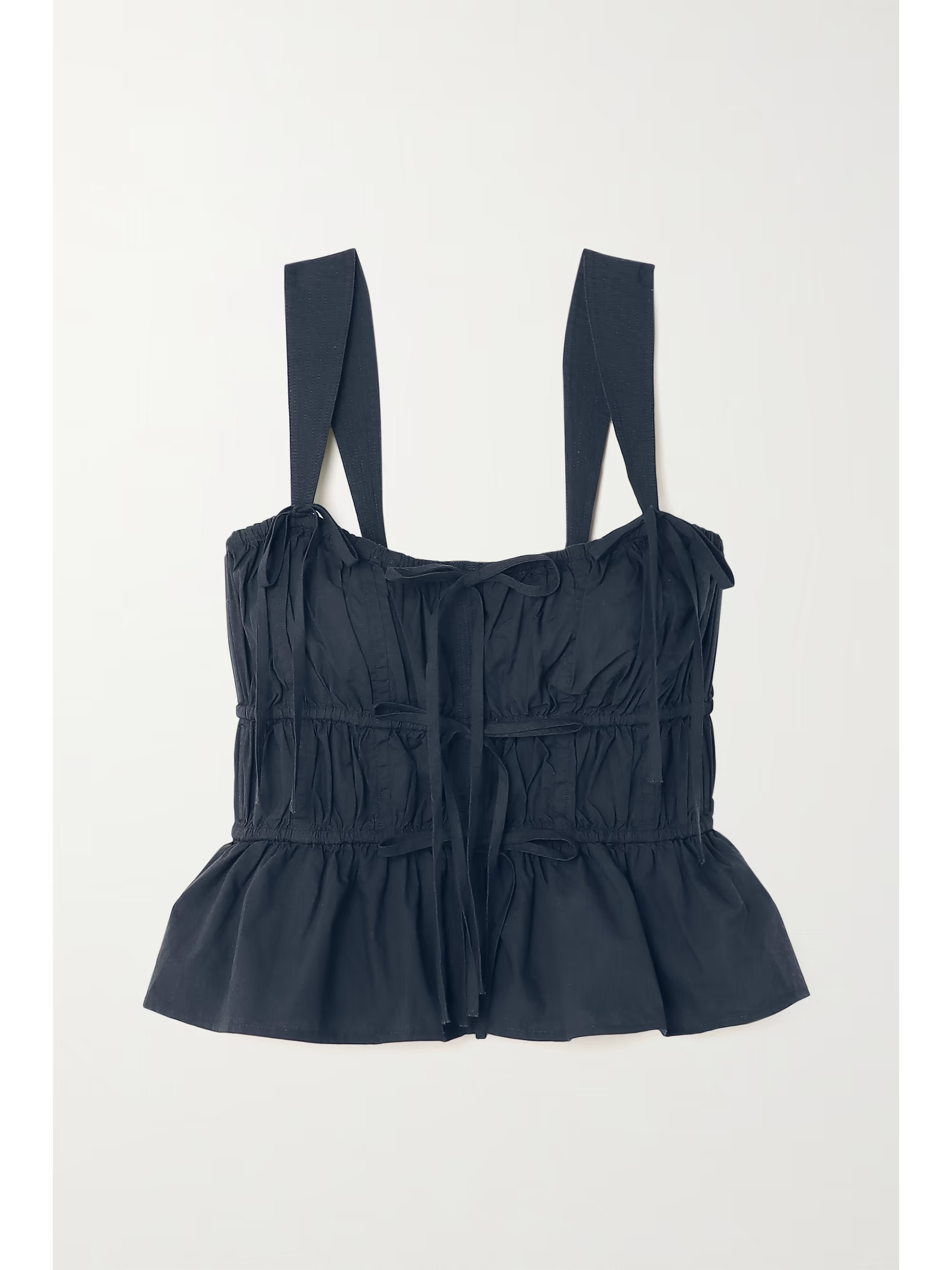 Lulu tie-detailed cropped cotton-poplin top | NET-A-PORTER (US)