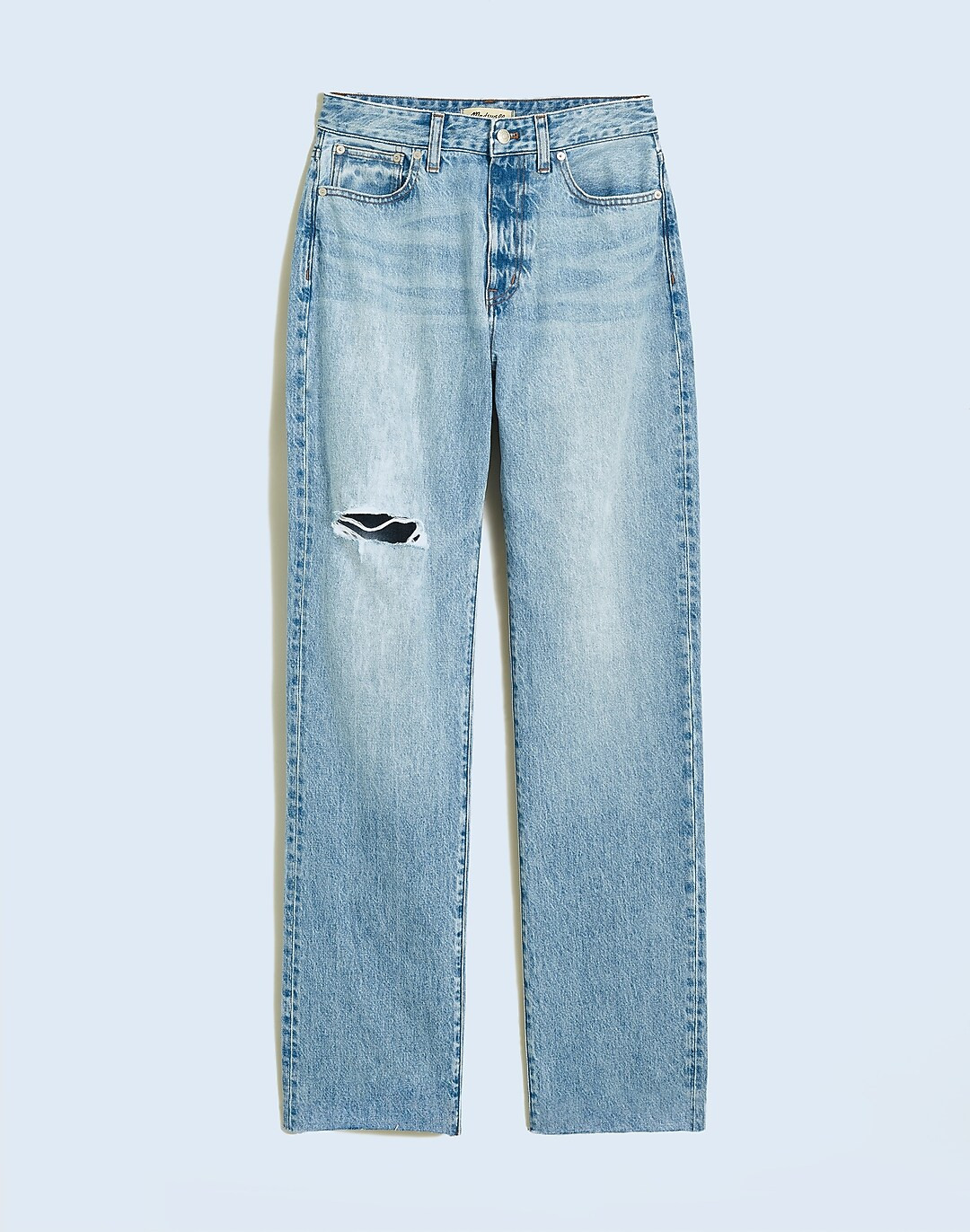 The Petite Curvy '90s Straight Jean in Revoir Wash: Ripped Edition | Madewell