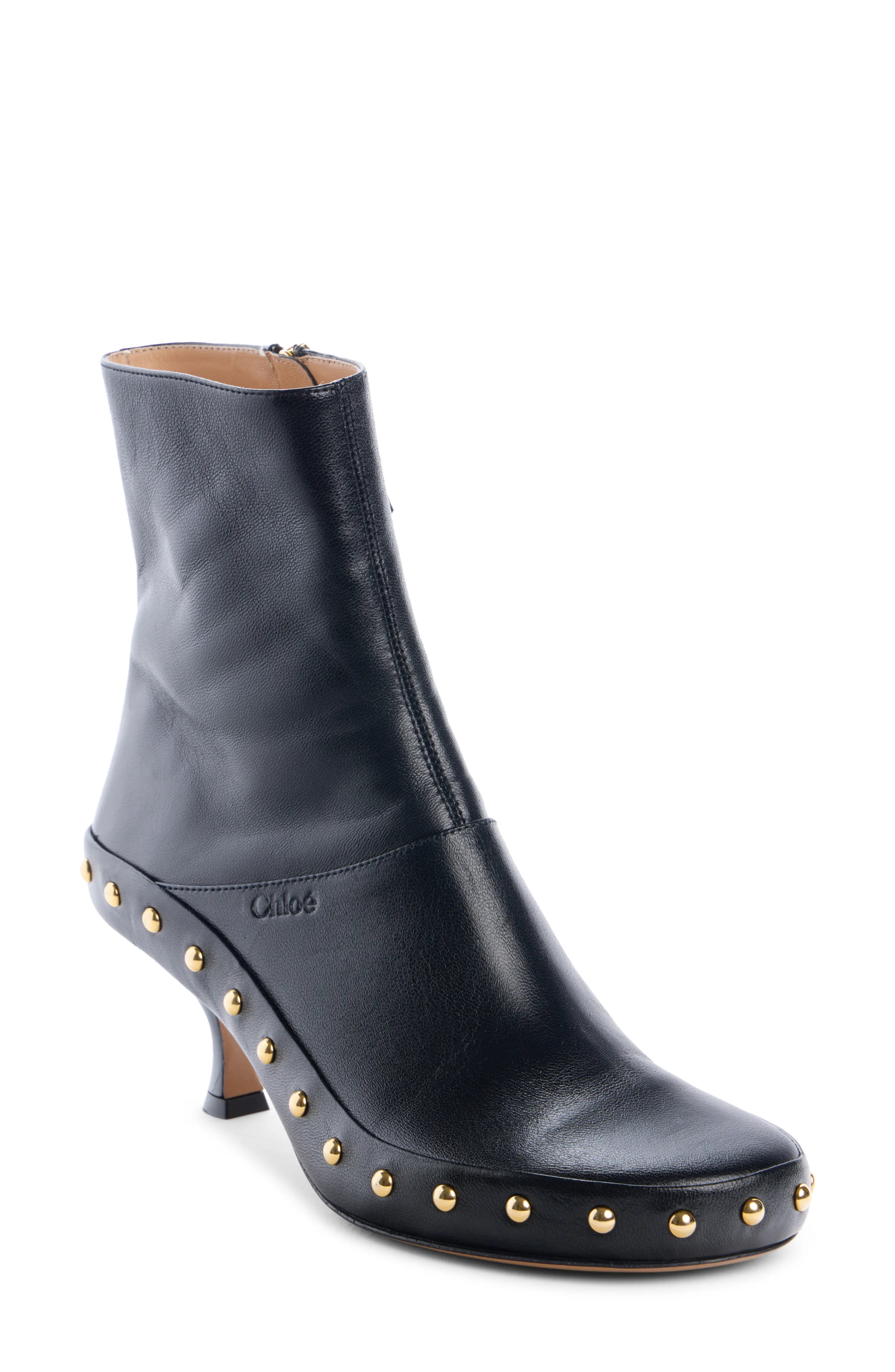Chlo\u00e9 Junie Studded Kitten Heel Bootie (Women) | Nordstrom | Nordstrom