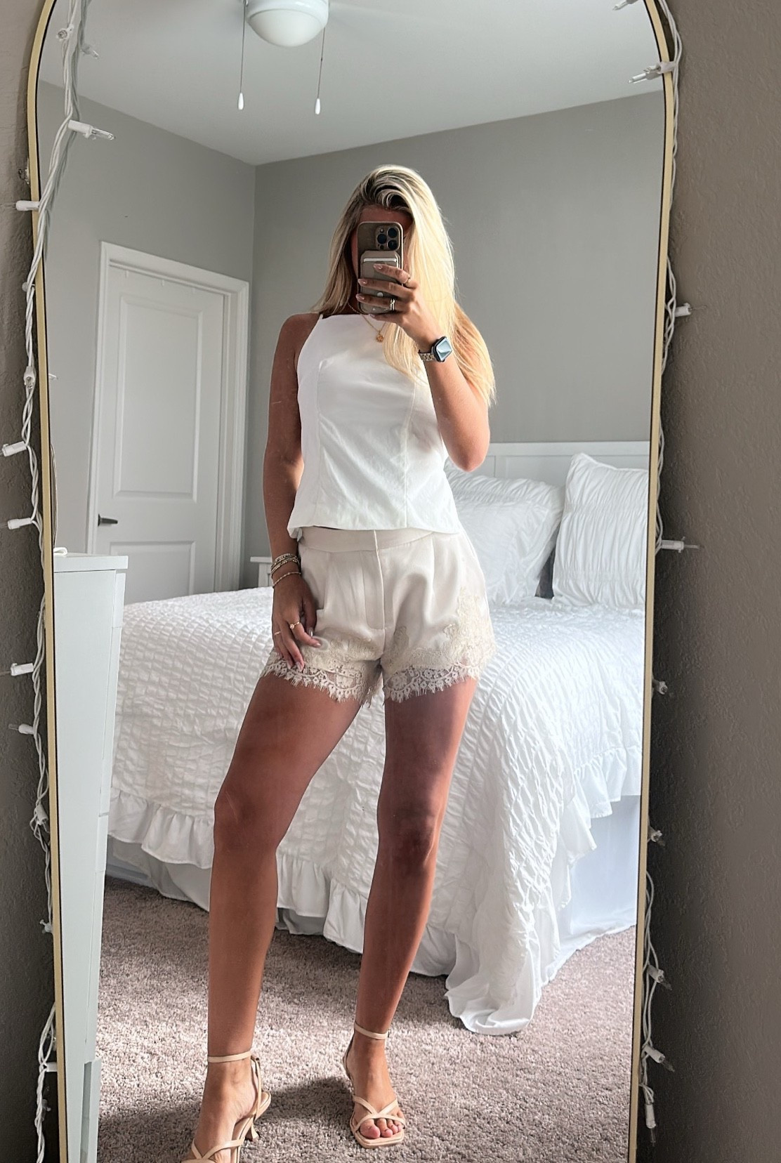 Perfect tank and lace trumped shorts to wear on a date night, a vacation or to dinner with the girls.

#LTKootd #LTKTravel