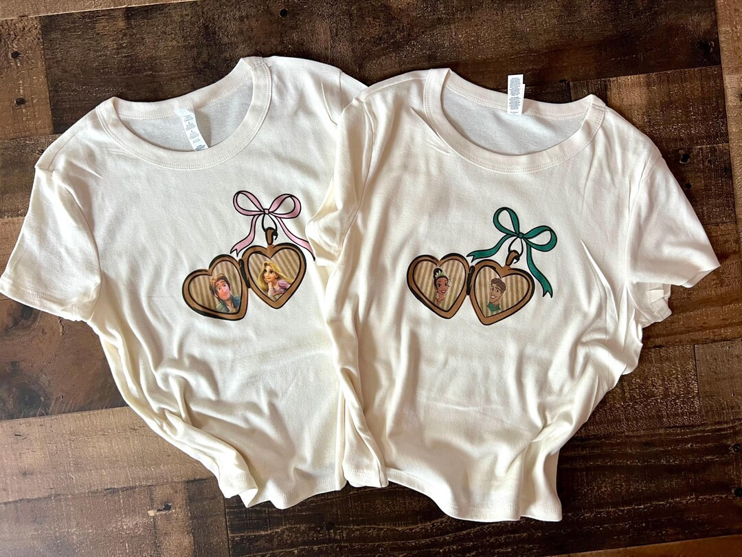 Tiana Rapunzel Locket Baby Tee, Princess Frog Bow Crop, Bayou Coquette Lover Y2k Tee, Cute Disney... | Etsy (US)