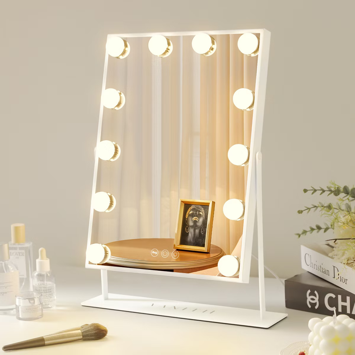 VANITII 14''x18'' Vanity Makeup Mirror with Lights Tabletop Metal White | Target