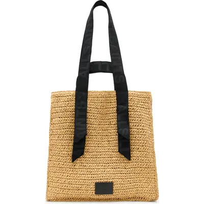 AllSaints Lullah Straw Tote Bag in Black at Nordstrom | Nordstrom