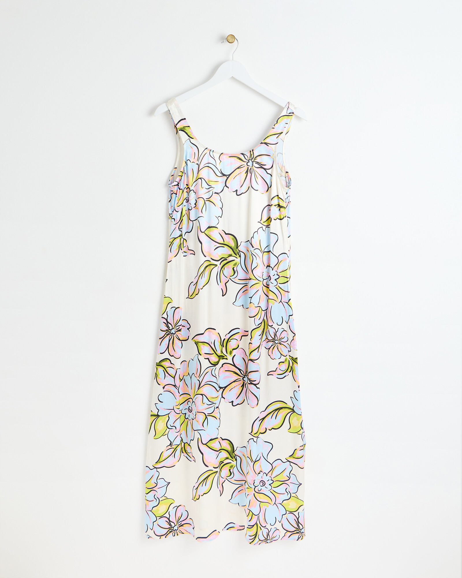 Oversized Flower White Slip Midi Dress | Oliver Bonas | Oliver Bonas (Global)