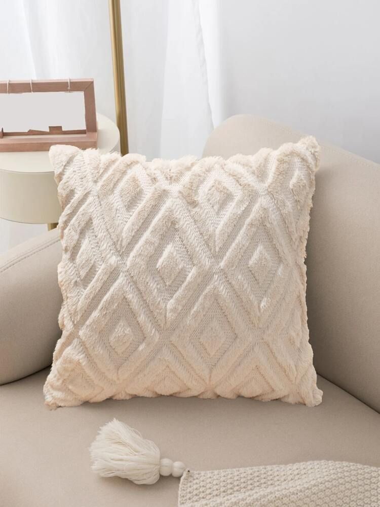 Solid Fuzzy Cushion Cover Without Filler | SHEIN