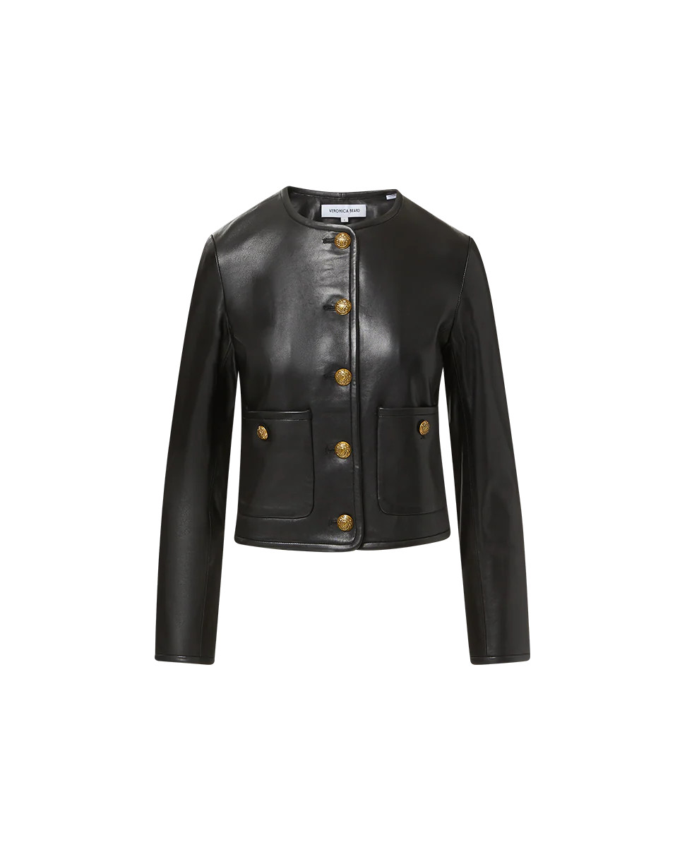 Andrea Leather Jacket in Black | Veronica Beard | Veronica Beard
