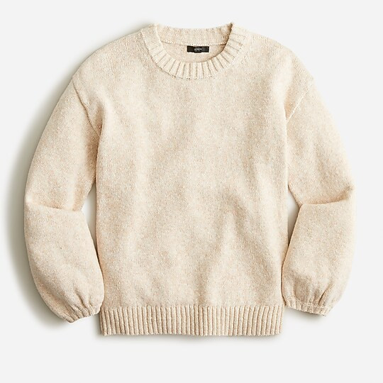 Puff-sleeve crewneck sweater | J. Crew US