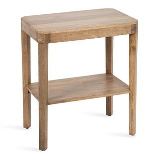 Talcott 22 in. W x 14 in. D x 26 in. H Natural Rectangle Wood End Table | The Home Depot
