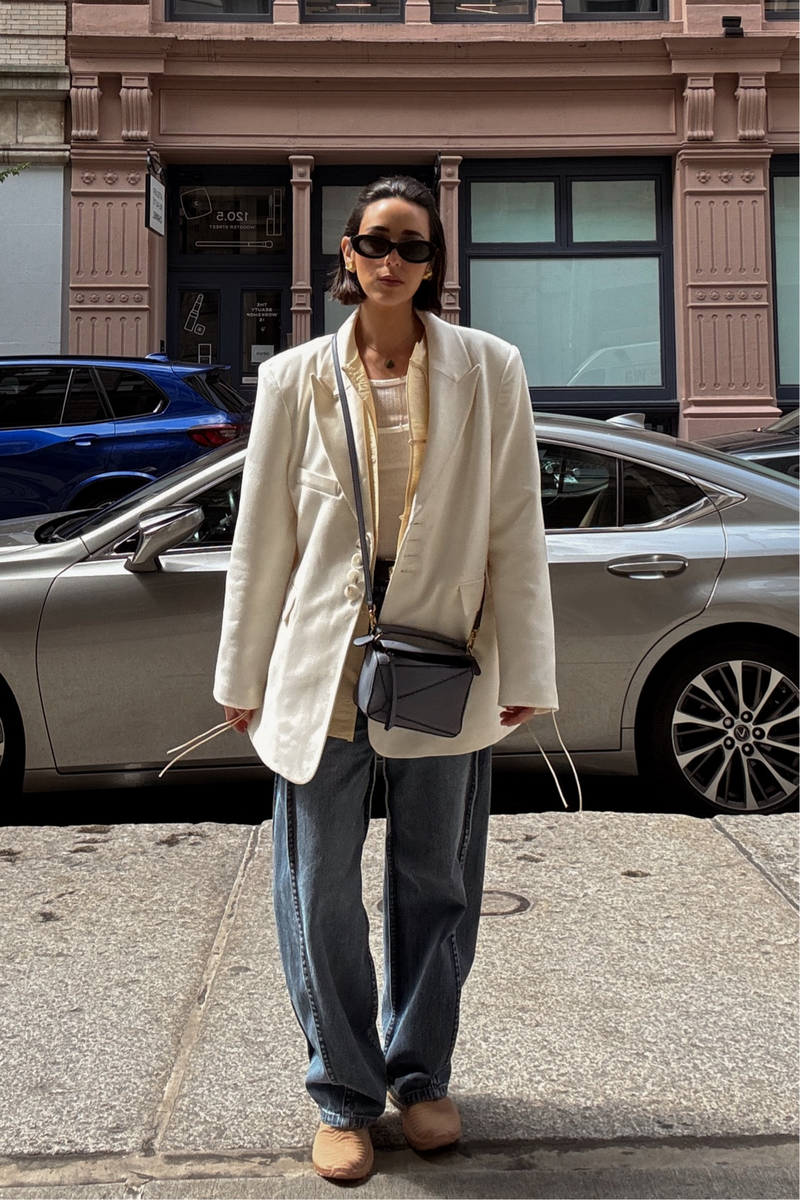 Outfit Details:
Blazer, Tank: Dissh
Sunglasses, earrings, belt: Aureum Collective (NATALIE20 for $ off)
Shirt: Zara 
Sneakers: APL 
Jeans: Tibi 
Lariat Necklace: Aurate (NATALIE30 for $ off)
Jade Necklaces Seree 

👉🏽 Follow me @modeetchien for more 
daily outfit inspiration, helpful styling tips, and elevating your everyday style!

#dissh #ootdinspiration #todayimwearing #instastyle #petitefashion #petiteinfluencer #petitestyle #2024trends #springtrends #springfashion #springoutfits #oversizedstyle #effortlesschic #effortlessstyle #effortlesslychic #ootdinspo #whattowear #stylingtips #outfitinspo #blazeroutfit #blazerstyle  #nycstreetstyle #streetstyleinspo #everydaystyle #neutraloutfits #newinzara #zaraoutfit #tibijeans #weekendoutfit #puzzlebag 

#LTKStyleTip #LTKFindsUnder100 #LTKSeasonal