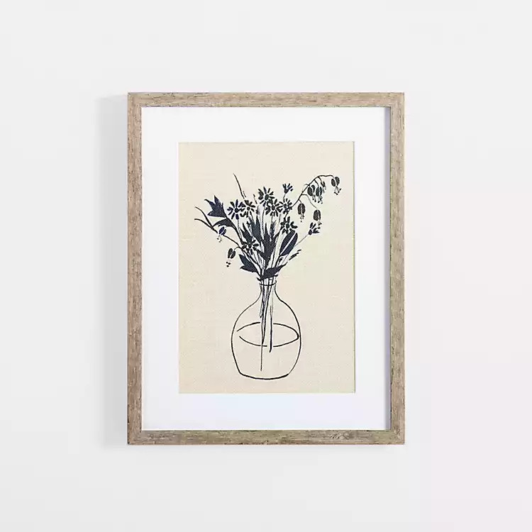 Indigo Floral Vase I Framed Art Print | Kirkland's Home