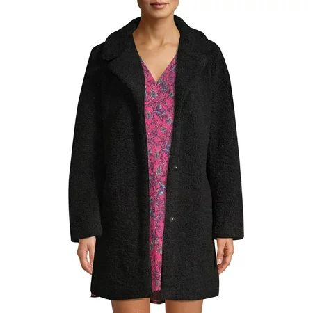 Scoop Teddy Faux Fur Overcoat Women's | Walmart (US)