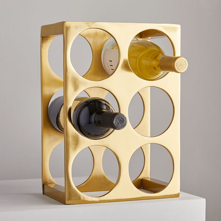 Square Brass Wine Rack | West Elm (US)