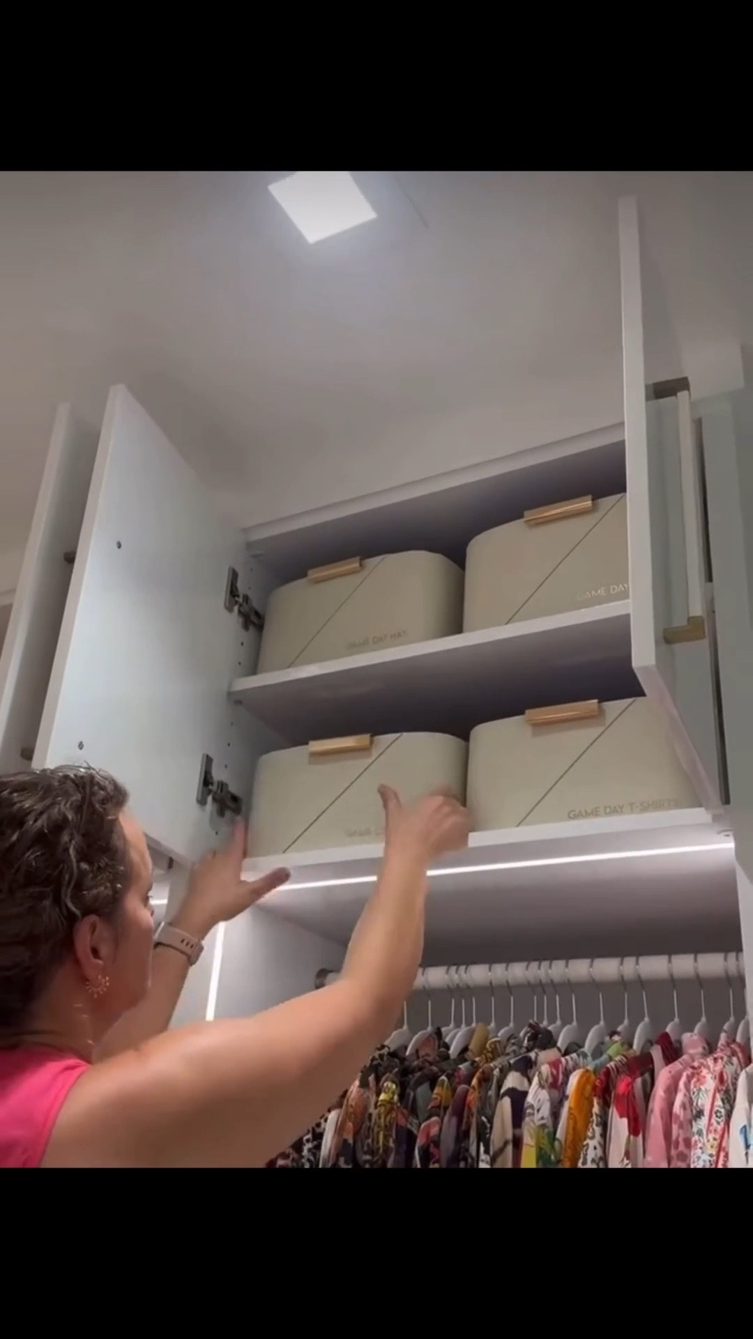 This glamorous master closet is truly a show stopper!  Enhanced with acrylic accessories to display purses, shoes, hats, and in-drawer items along with matching velvet hangers and drawer stackers, our clients can easily enjoy their curated closet every day! 

 

#LTKdayinmylife #LTKgrwm #LTKHome