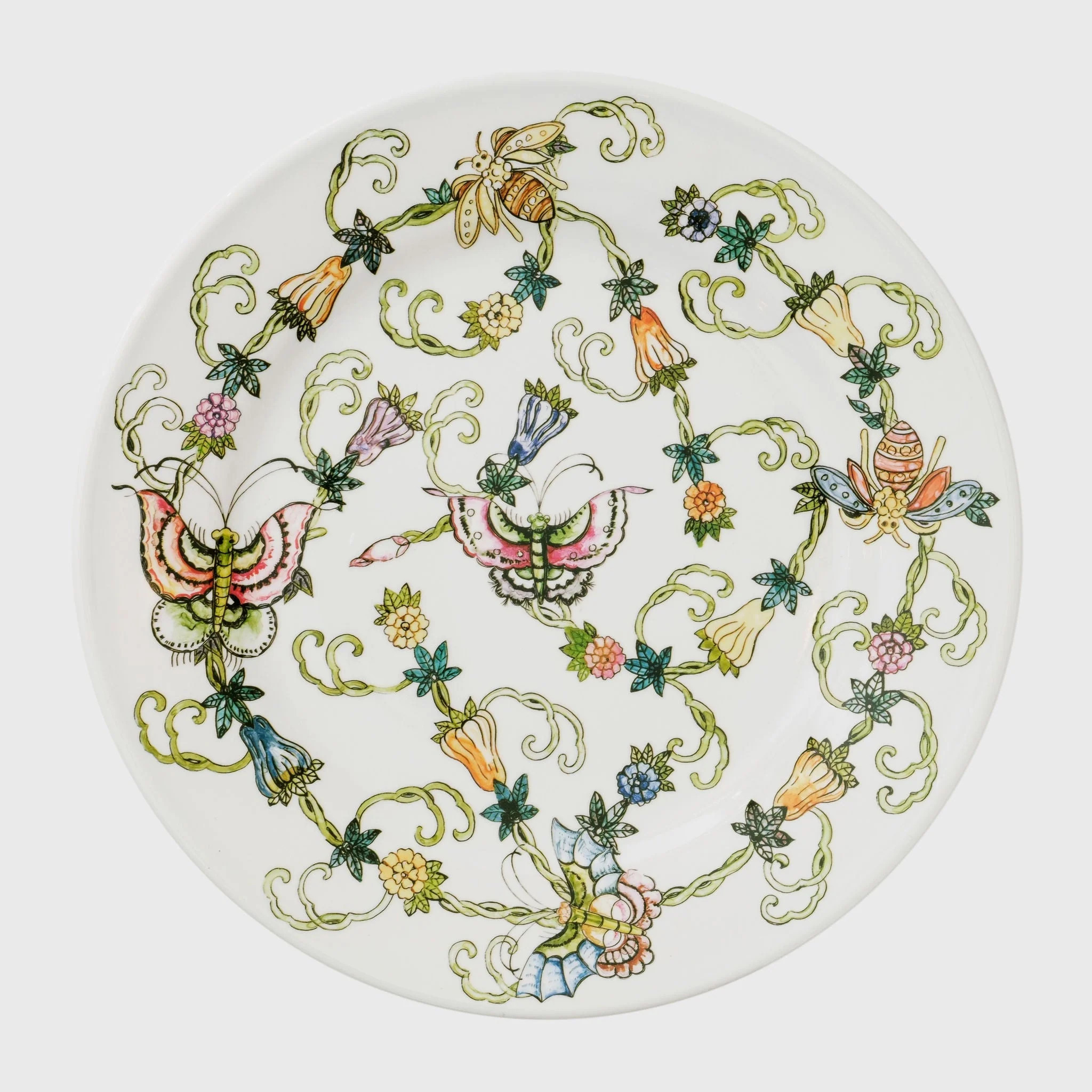 Butterfly and bees dinner plates, set of four | Joanna Buchanan