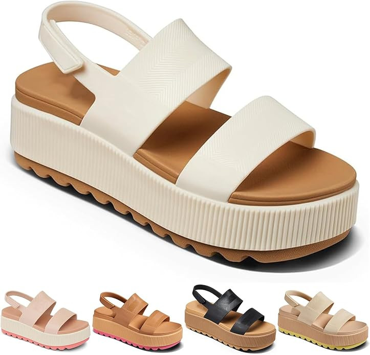 Fashion Platform Sandals for Women Casual Outdoor Slides Indoor Non Slip Comfort Wedges Sandals S... | Amazon (US)